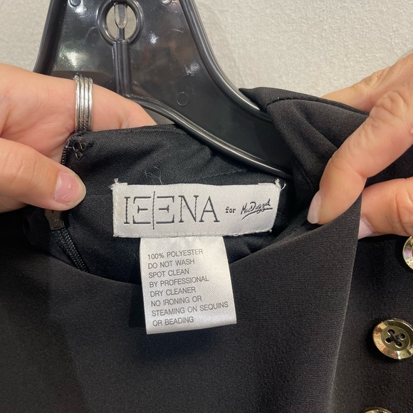 Black with gold button semi formal cocktail. - Picture 2 of 3